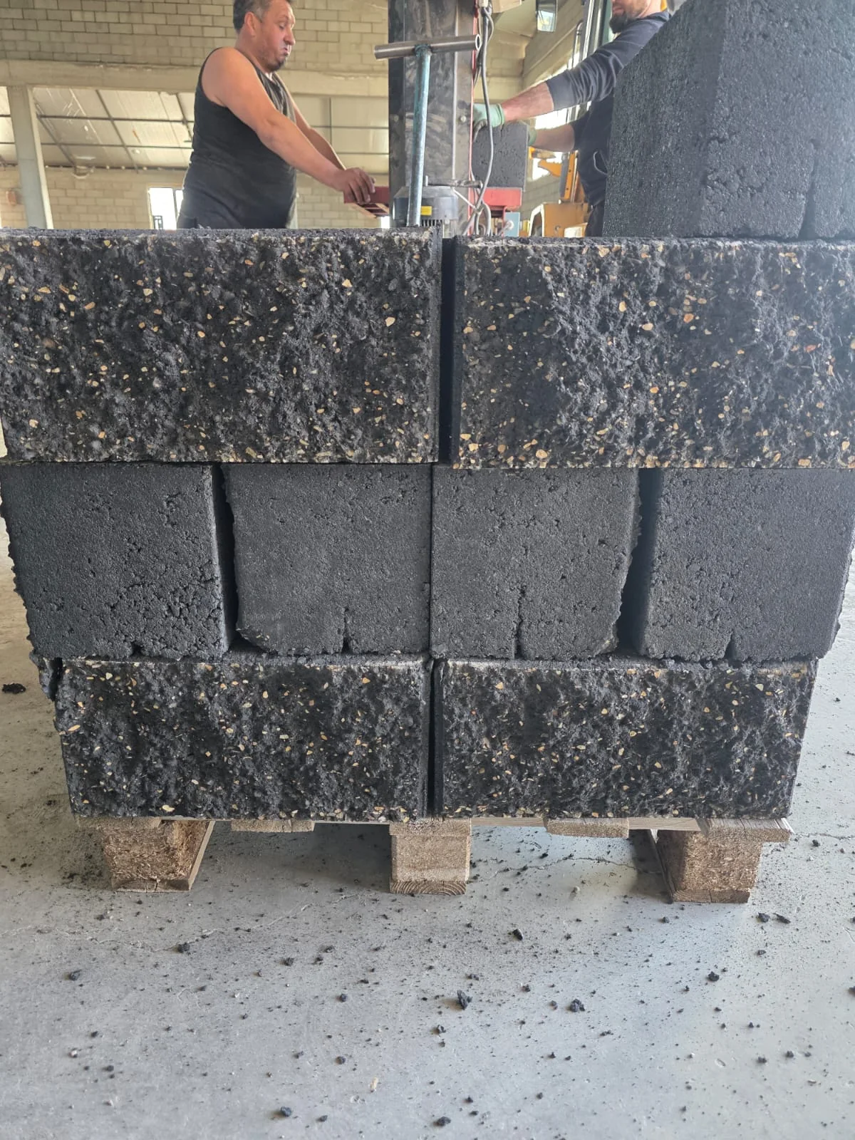 Detaliu al elementelor din beton în atelier